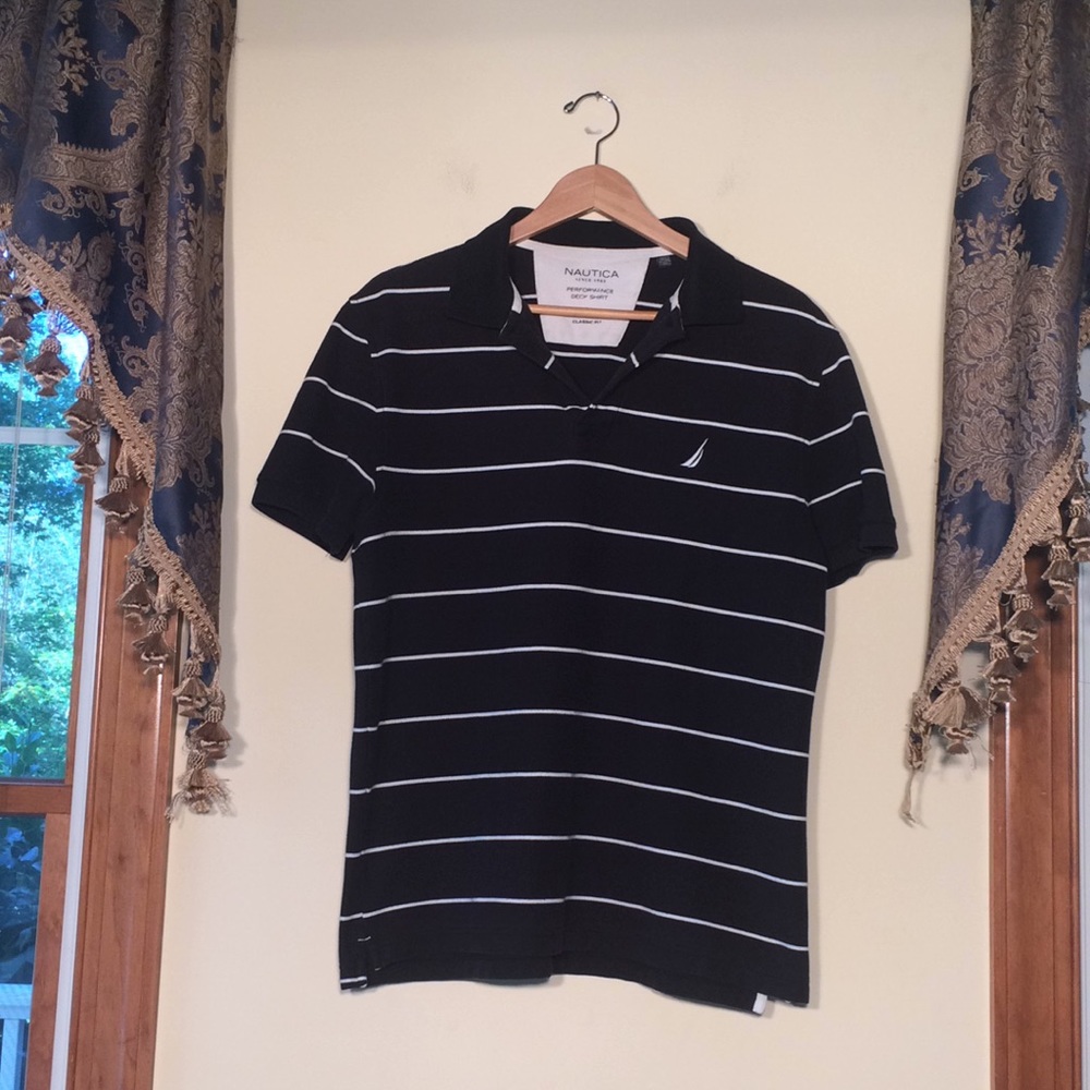 Nautica L Men’s Black/white Deck Shirt